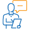 Claims Administration Icon of a man holding a clipboard