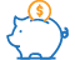 Piggybank Icon Blue and orange icon of a piggybank