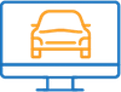 Icon of car on a computer screen