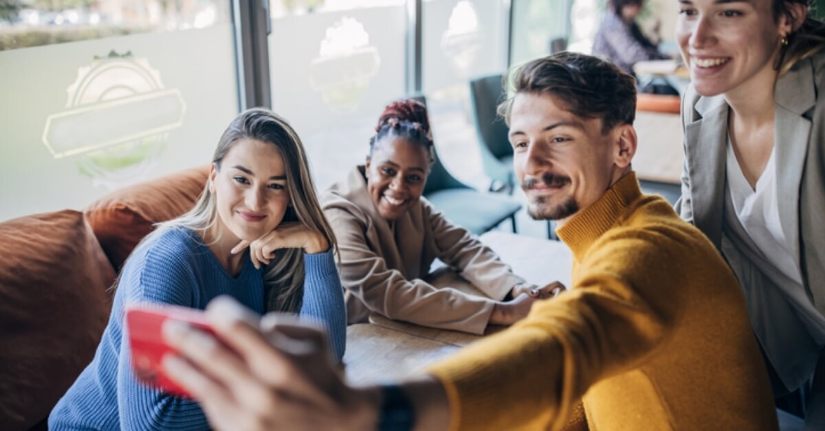 a group of people sitting on a train