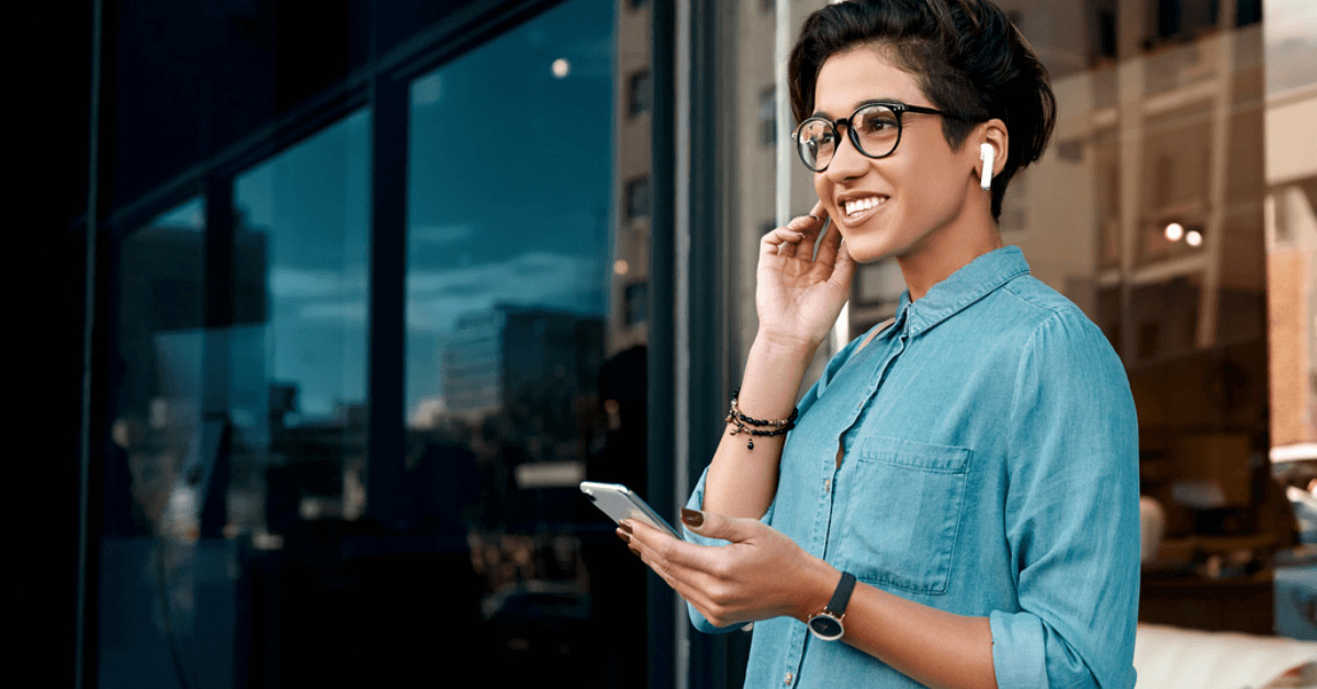 Woman talking on smartphone