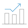 Graph Icon Icon of a bar chart with a trend line