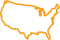 yellow united states map outline
